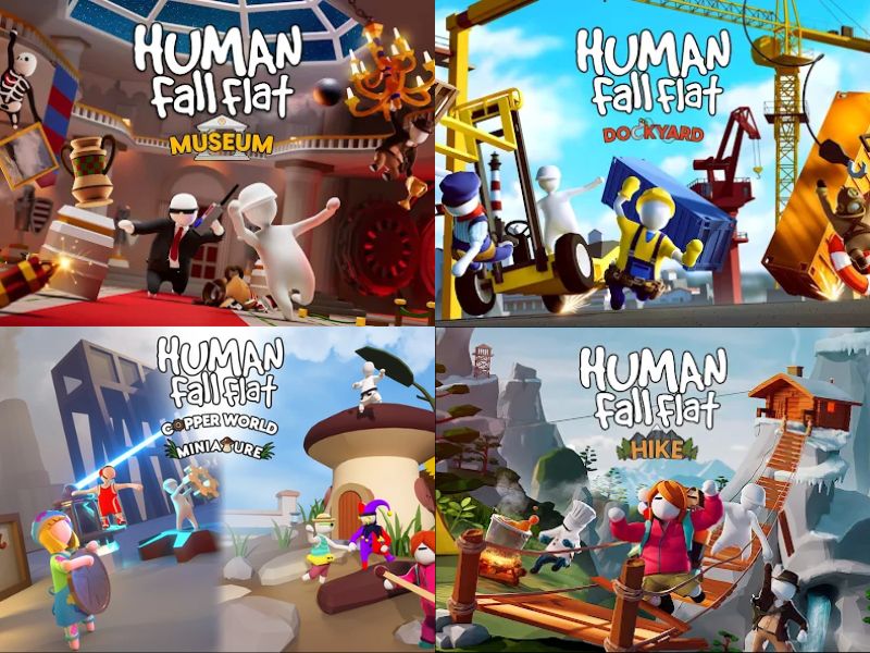 Human Fall Flat APK Đa dạng màn chơi với nhiều chủ đề hấp dẫn